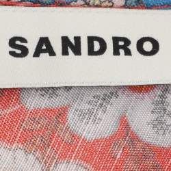 Pre Owned فستان ساندرو متعدد الألوان بطبعات من قماش الفيسكوز قصير كبير الحجم