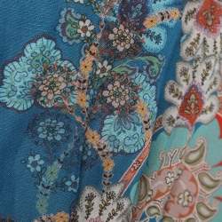 Pre Owned فستان ساندرو متعدد الألوان بطبعات من قماش الفيسكوز قصير كبير الحجم