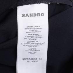 Pre Owned Sandro Blue/White Lace Dress M