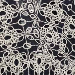 Pre Owned Sandro Blue/White Lace Dress M