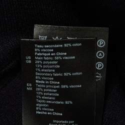 Pre Owned جاكيت ساندرو أزرق دنيم وحياكة غونيل بأزرار أمامية مقاس كبير