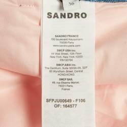 Pre Owned Sandro Pink Tweed Flounced Mini Skirt S 