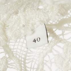 Pre Owned Sandro Off-White Floral Guipure Lace Mini Dress L