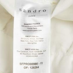 Pre Owned Sandro Off-White Floral Guipure Lace Mini Dress L