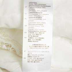 Pre Owned Sandro Off-White Floral Guipure Lace Mini Dress L