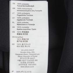 Pre Owned فستان ساندرو أزرق كحلي ساتان مرصع ميدي حجم صغير