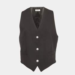 مملوكة مسبقًا Sandro Black Wool and Silk Blend Waistcoat S