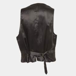Pre Owned Sandro Black Wool and Silk Blend Waistcoat S
