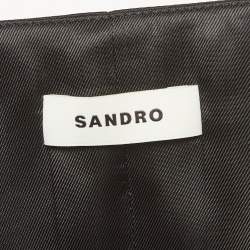 Pre Owned Sandro Black Wool and Silk Blend Waistcoat S