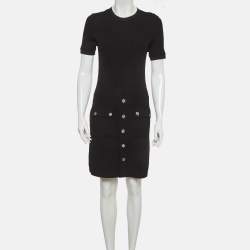 مملوكة مسبقًا Sandro Black Rib Knit Loise Short Dress M