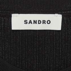 مملوكة مسبقًا Sandro Black Rib Knit Loise Short Dress M