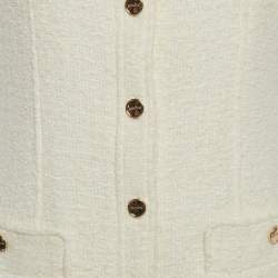Pre Owned Sandro White Tweed Molly Mini Dress L
