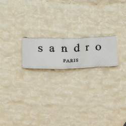 Pre Owned Sandro White Tweed Molly Mini Dress L