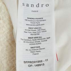 Pre Owned Sandro White Tweed Molly Mini Dress L