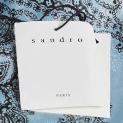 Pre Owned Sandro Blue Printed Silk Blend Button Front Dress M