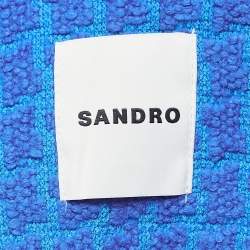 Sandro Blue Checked Tweed Blazer and Skirt Set M/S