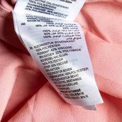 Pre Owned Sandro White/Pink Lace Gab Sleeveless Dress L