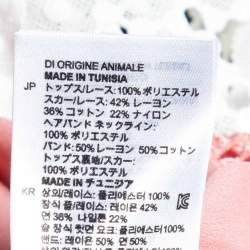 Pre Owned Sandro White/Pink Lace Gab Sleeveless Dress L