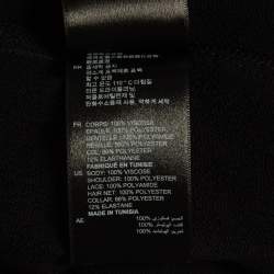 Pre Owned Sandro Black Lace Trim Crepe Crew Neck Top S