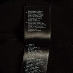 Pre Owned Sandro Black Lace Trim Crepe Crew Neck Top S