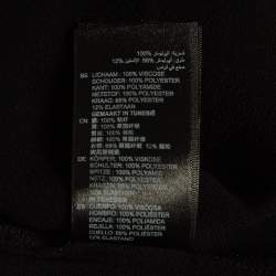 Pre Owned Sandro Black Lace Trim Crepe Crew Neck Top S