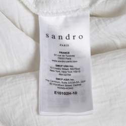 Pre Owned Sandro White Gauze Long Sleeve Top S