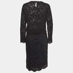 Sandro Black Lace Top & Skirt Set L