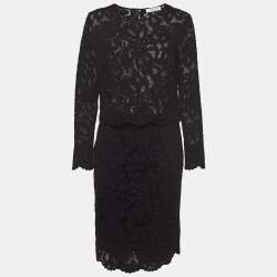 Sandro Black Lace Top & Skirt Set L