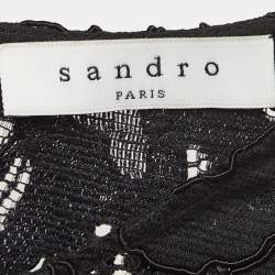 Sandro Black Lace Top & Skirt Set L