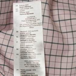 Pre Owned Sandro Pink Checkered Cotton Puff Sleeves Shirt L