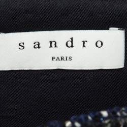 Sandro Navy Blue Tweed Mini Skirt M