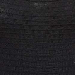 Pre Owned Sandro Black Textured Lurex Knit Flared Short Dress S