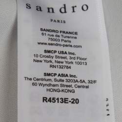 Pre Owned Sandro Black Lace Trim Stretch Crepe V-Neck Mini Dress M