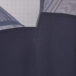 Pre Owned Sandro Navy Blue Crepe Sleeveless Sheath Dress S