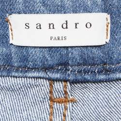 Pre Owned Sandro Blue Denim Skinny Jeans XS Waist 26"