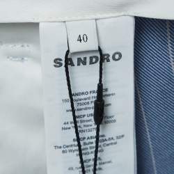 Sandro Blue Pinstripe Twill Blazer and Shorts (XL/L)