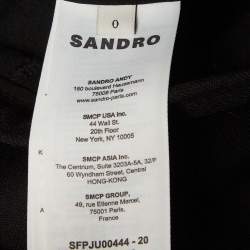 Pre Owned Sandro Black Wool Pleated Mini Skirt XS