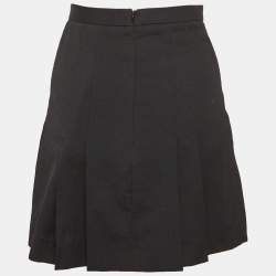 Pre Owned Sandro Black Wool Pleated Mini Skirt XS