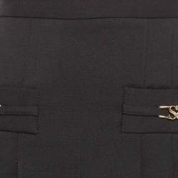 Pre Owned Sandro Black Wool Pleated Mini Skirt XS