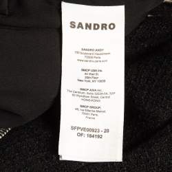 Sandro Black Tweed Crop Jacket and Mini Skirt Set (S/XS)