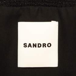 Sandro Black Tweed Crop Jacket and Mini Skirt Set (S/XS)