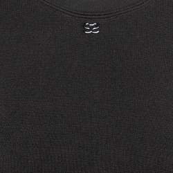 Pre Owned Sandro Black Stretch Knit Pleated Mini Dress XS