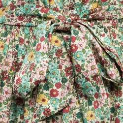 Pre Owned Sandro Multicolor Floral Print Crepe Fiona Midi Dress L