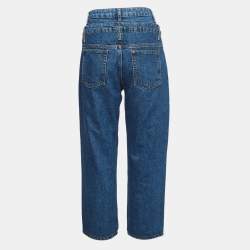 Pre Owned Sandro Blue Denim Double-Waisted Kitty Jeans M Waist 29"