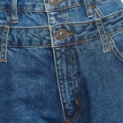 Pre Owned Sandro Blue Denim Double-Waisted Kitty Jeans M Waist 29"