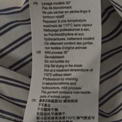 Pre Owned Sandro White Pinstripe V-Neck Top L