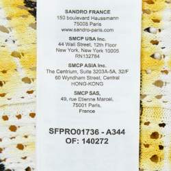 Pre Owned Sandro Yellow Julie Stripe Pointelle Knit Tank Dress S