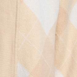 Sandro Beige Glenda Argyle Knit Cardigan M