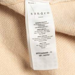 Sandro Beige Glenda Argyle Knit Cardigan M