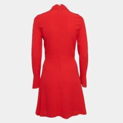 Sandro Red Crepe Tie Collar Rage Short Dress M